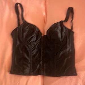 Josie Black Bintage   lace shiny corset   Bra Size 36B C like new